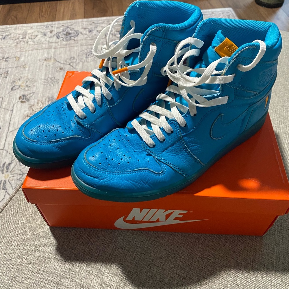Nike Orange and White Shoe Box with Green Accent
